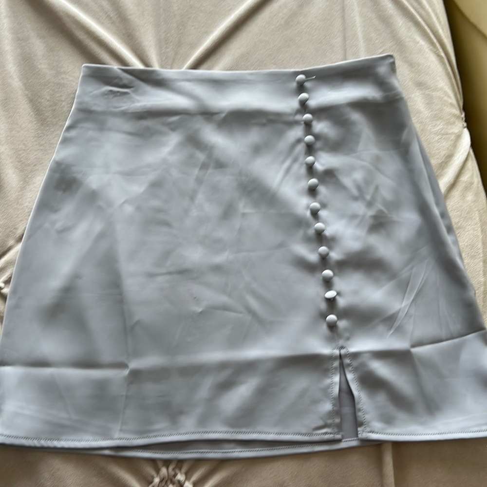 COPY - Satin Blue Mini Skirt